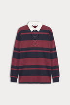 THE KNIT RUGBY MINI DRESS NAVY BERRY CLUB STRIPE