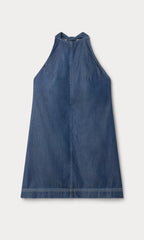 DENIM HALTER SHIFT DRESS INDIGO1187