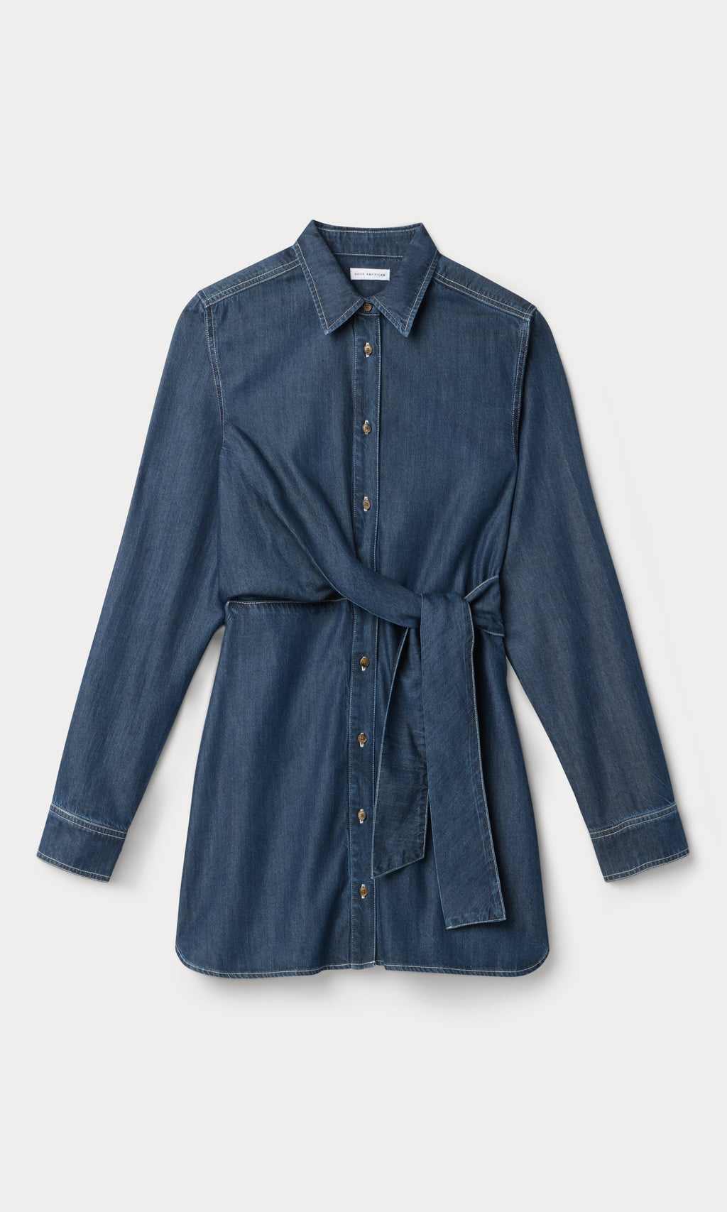 DENIM WRAP SHIRT DRESS INDIGO1187