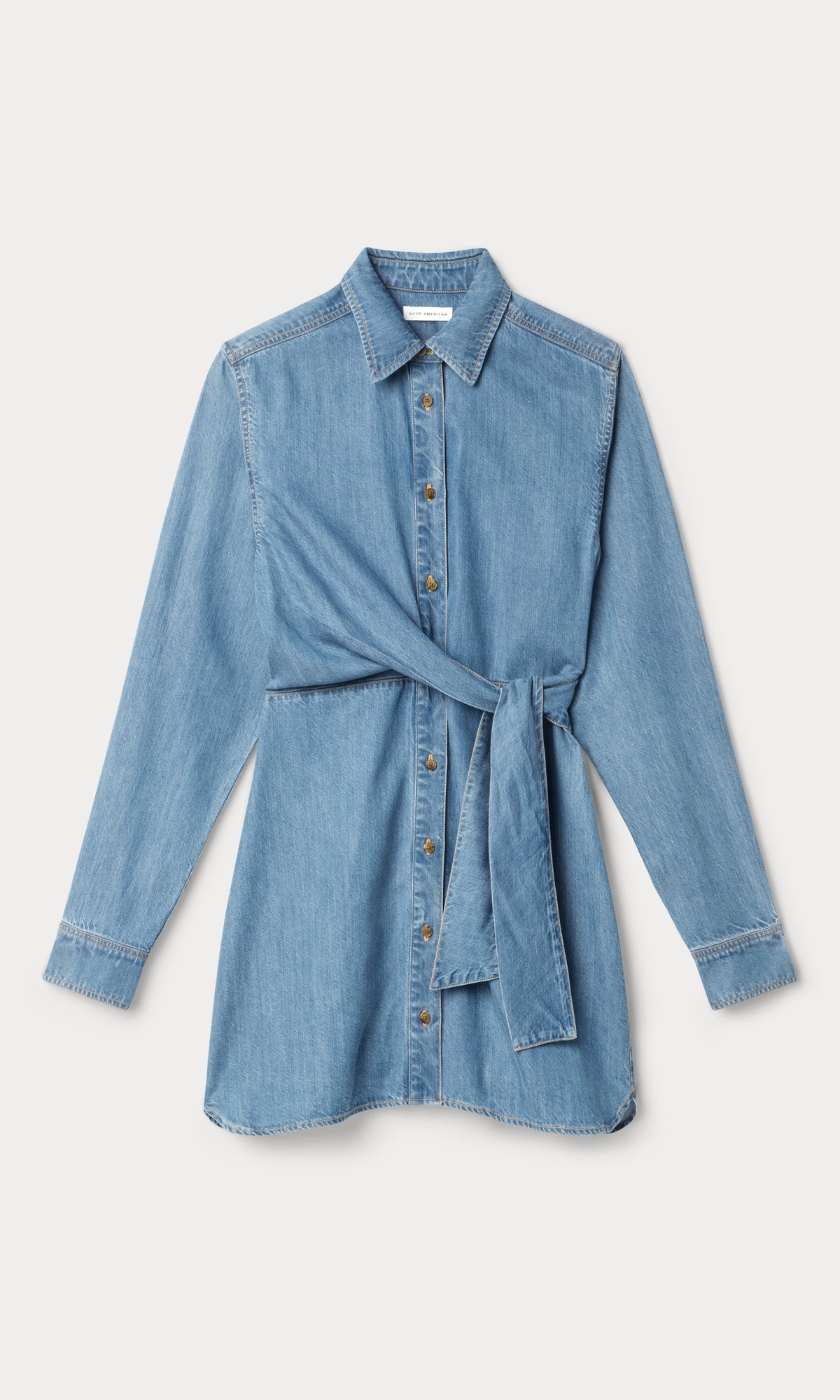 DENIM WRAP SHIRT DRESS INDIGO266