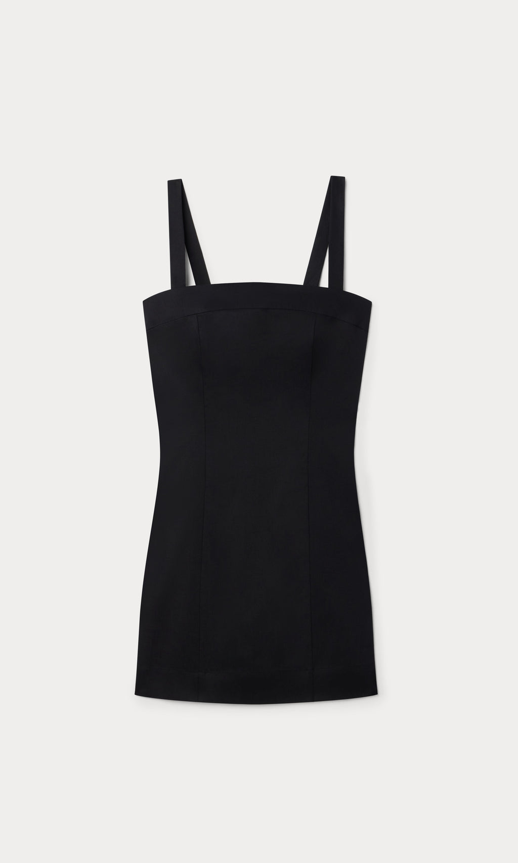 THE STRUCTURED LINEN MINI DRESS BLACK