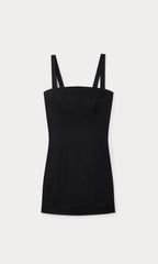 THE STRUCTURED LINEN MINI DRESS BLACK
