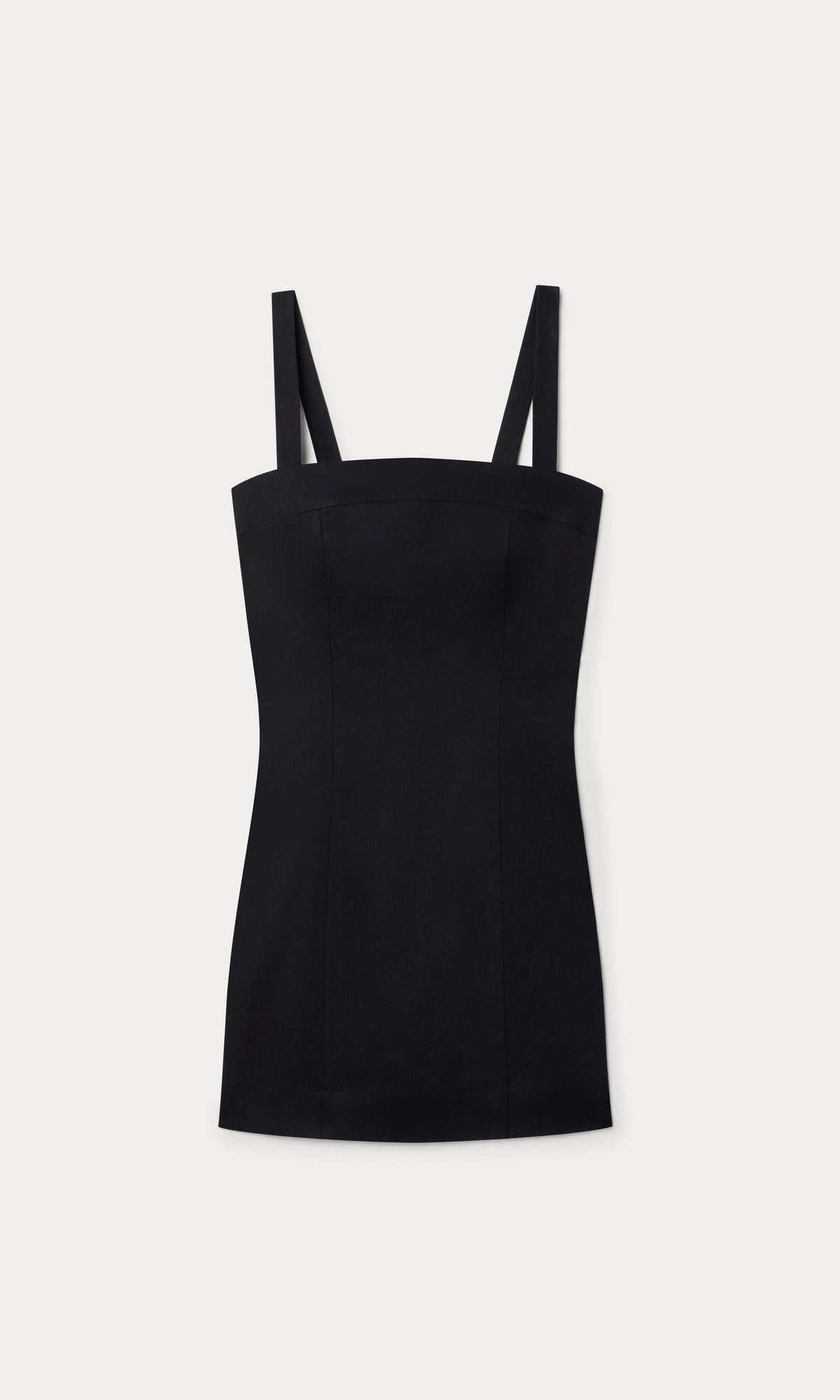 THE STRUCTURED LINEN MINI DRESS BLACK