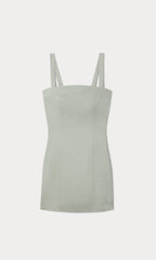 THE STRUCTURED LINEN MINI DRESS MOSSWELL