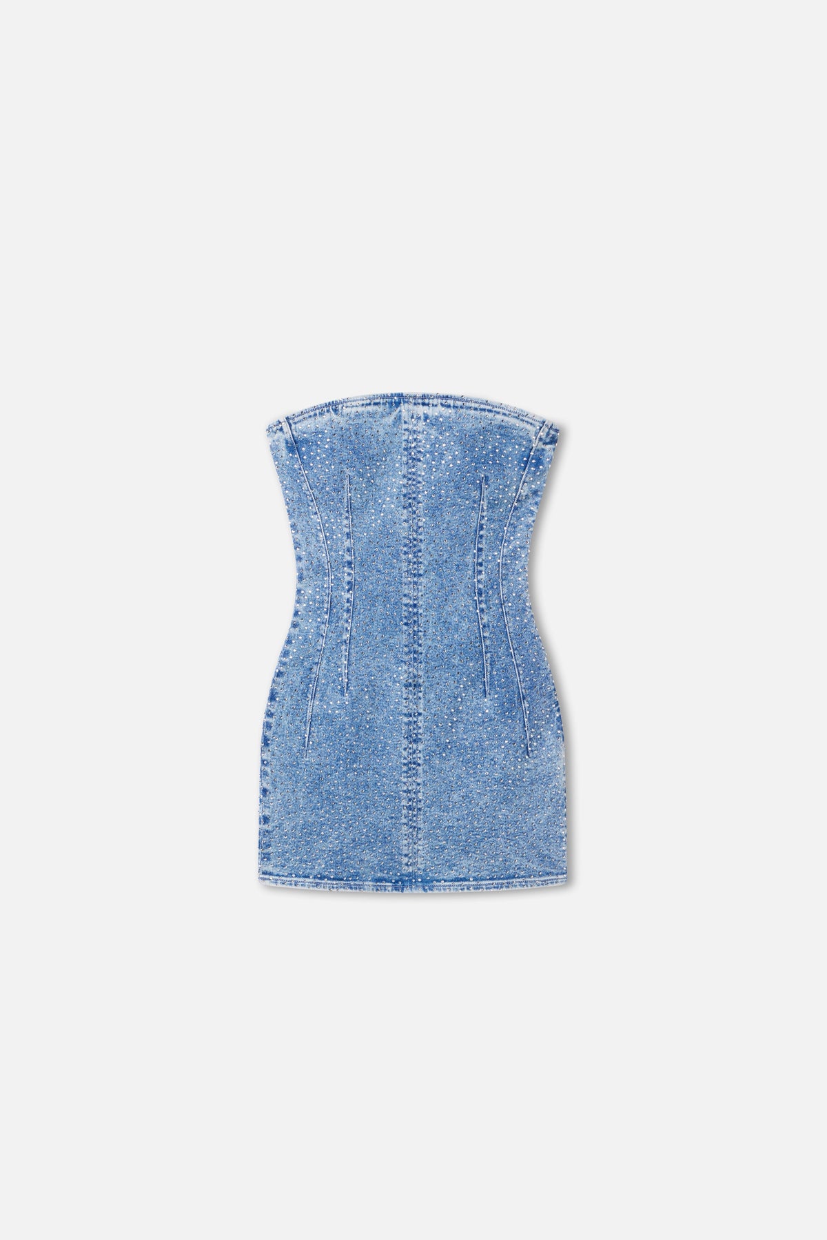 CRYSTAL STRAPLESS MINI DRESS INDIGO1097
