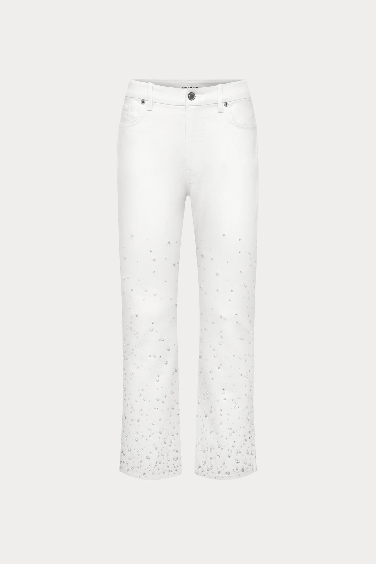 GOOD ICON STRAIGHT ANKLE PEARL JEANS WHITE001