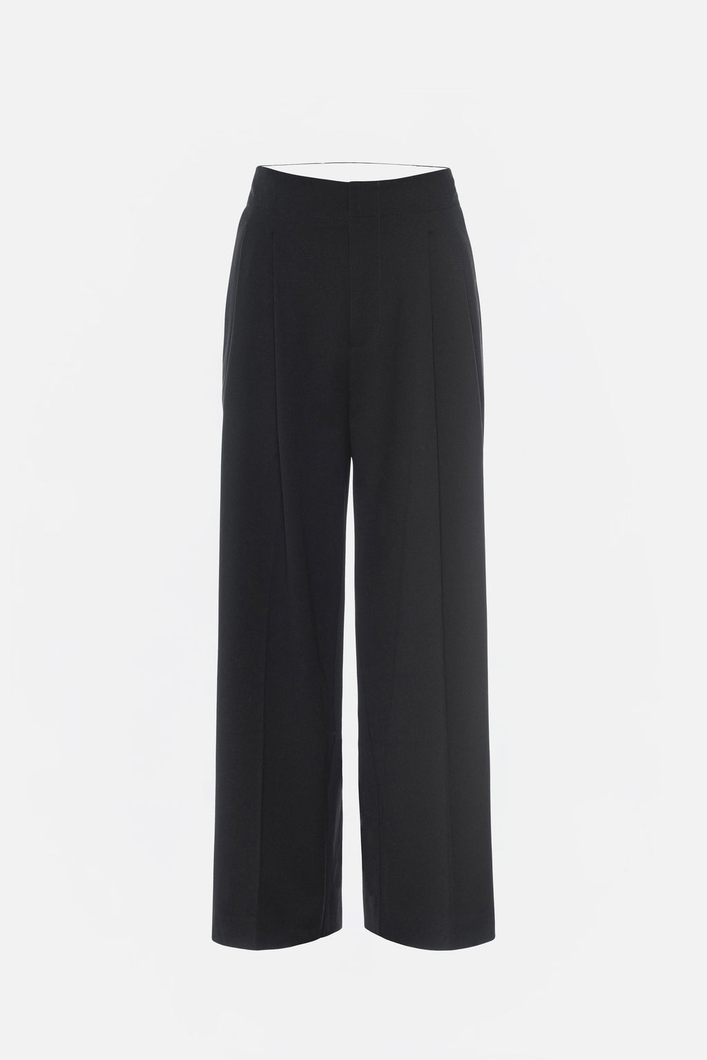 ESSENTIAL SUITING PLEATED CROPPED TROUSERS DARK HEATHER GRAY