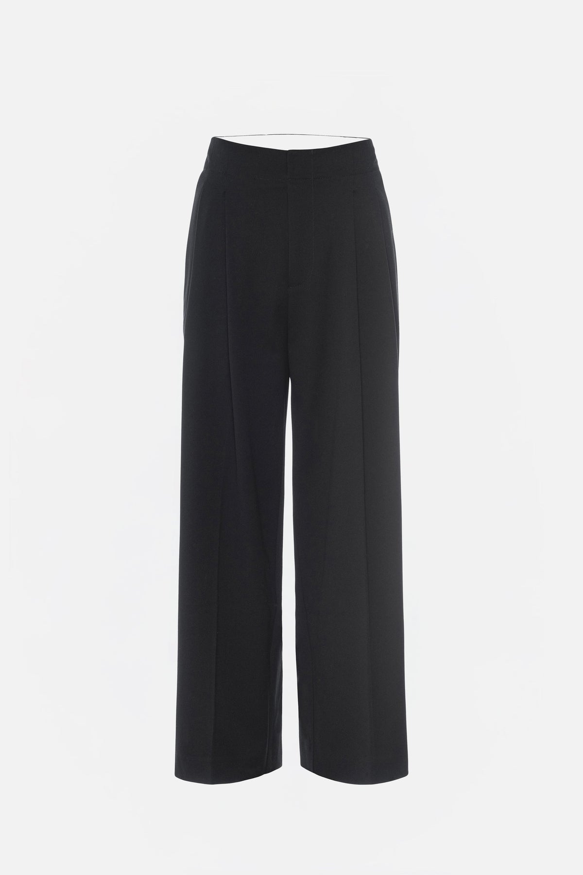 ESSENTIAL SUITING PLEATED CROPPED TROUSERS DARK HEATHER GRAY