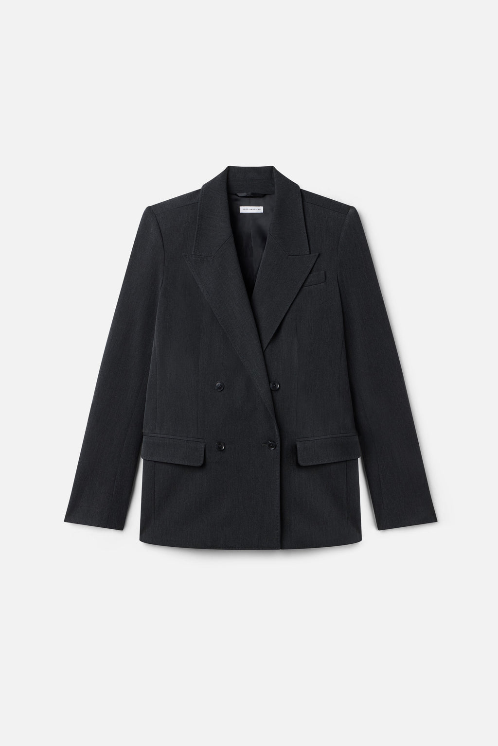 ESSENTIAL SUITING OVERSIZED DOUBLE BREASTED BLAZER DARK HEATHER GRAY