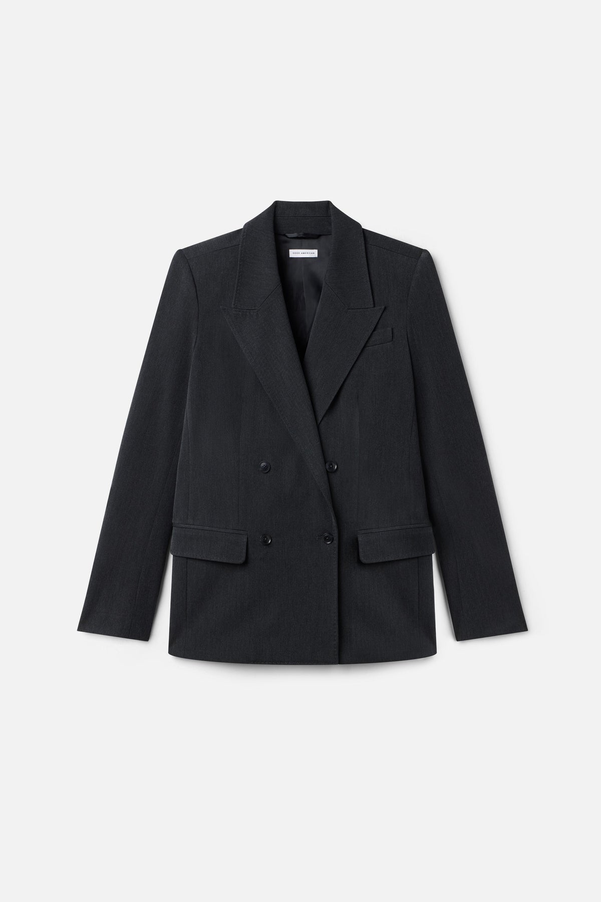 ESSENTIAL SUITING OVERSIZED DOUBLE BREASTED BLAZER DARK HEATHER GRAY