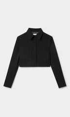 LUXE SUITING CROPPED JACKET BLACK001