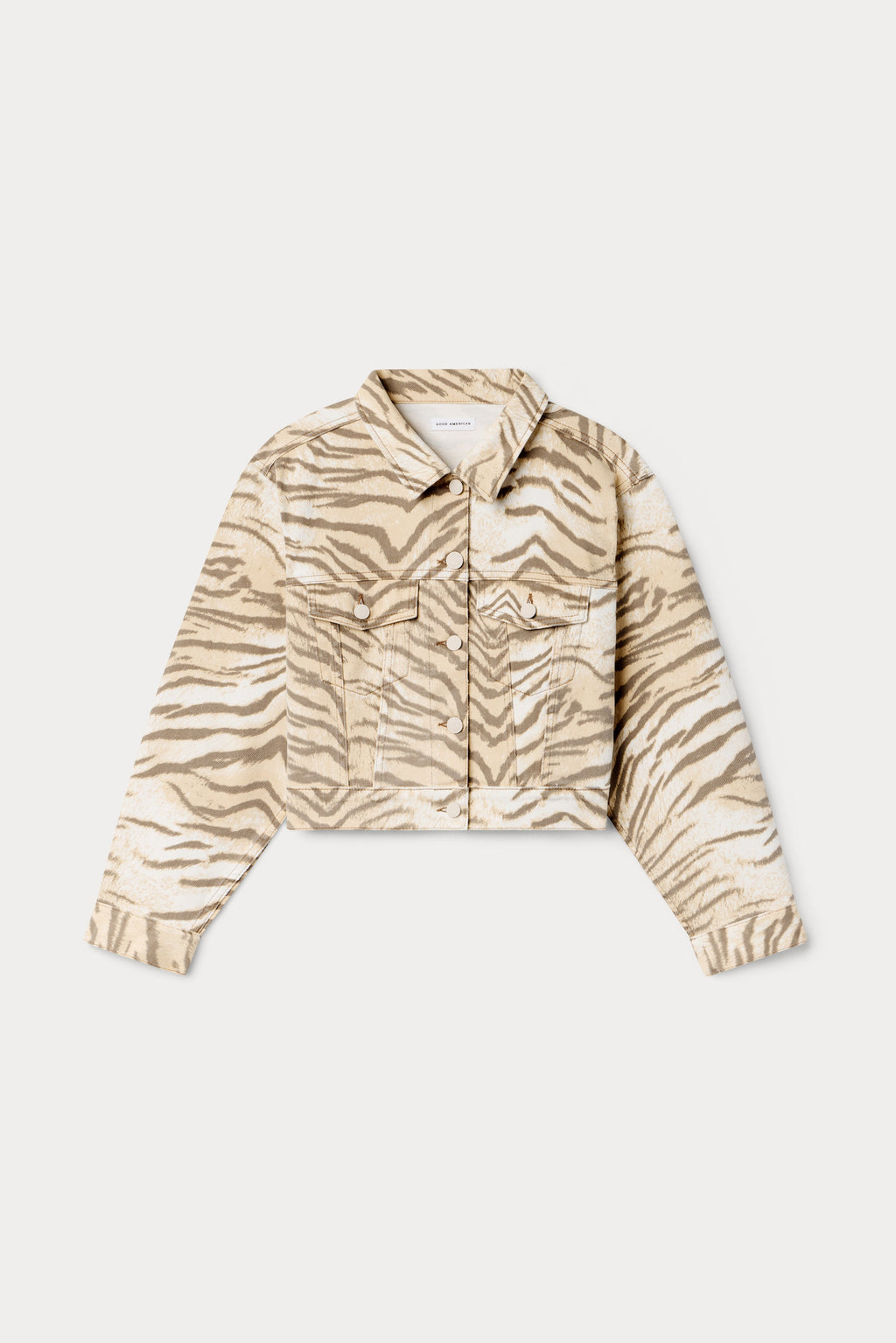ESSENTIAL CROP DENIM JACKET BROWN TIGER