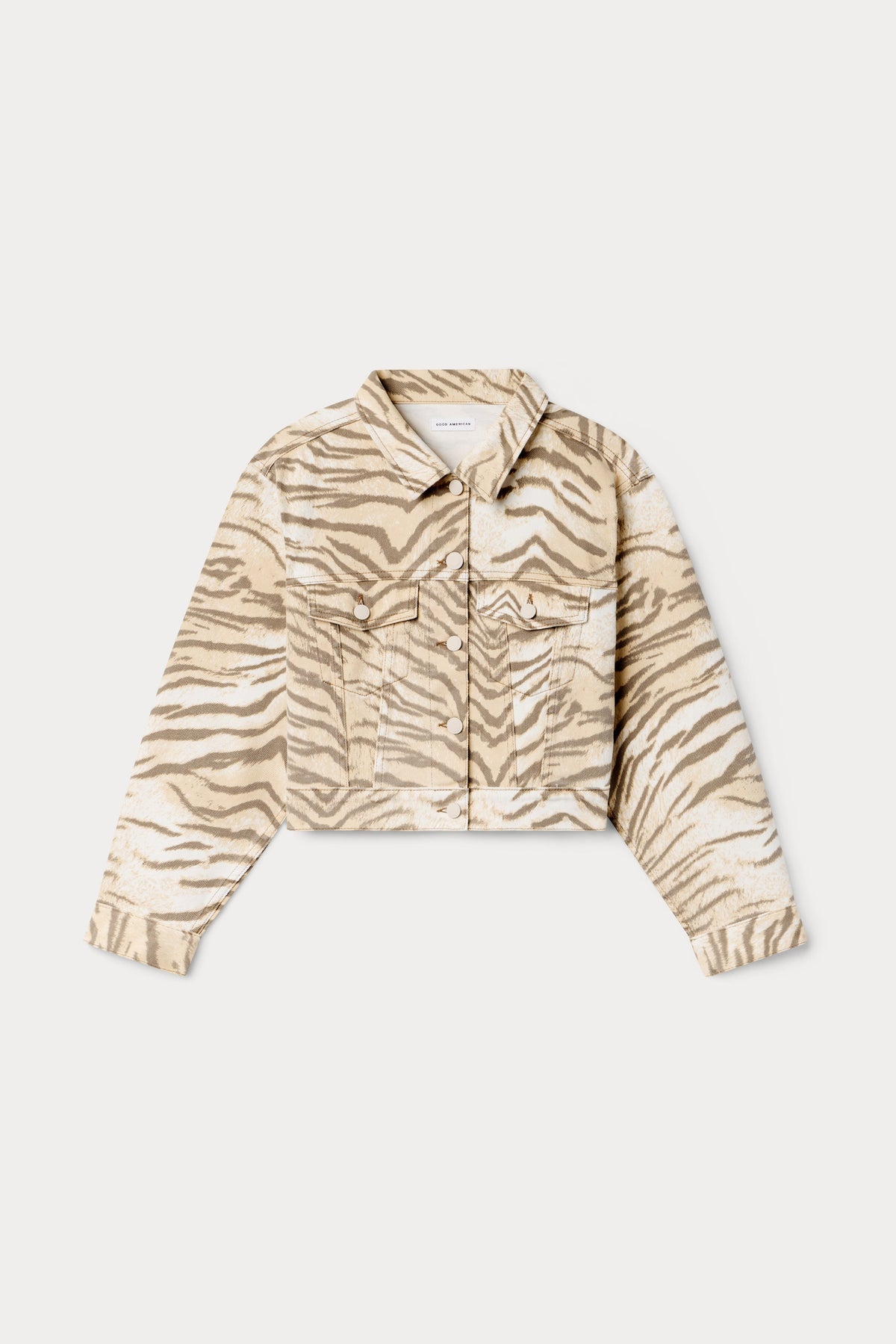 ESSENTIAL CROP DENIM JACKET BROWN TIGER