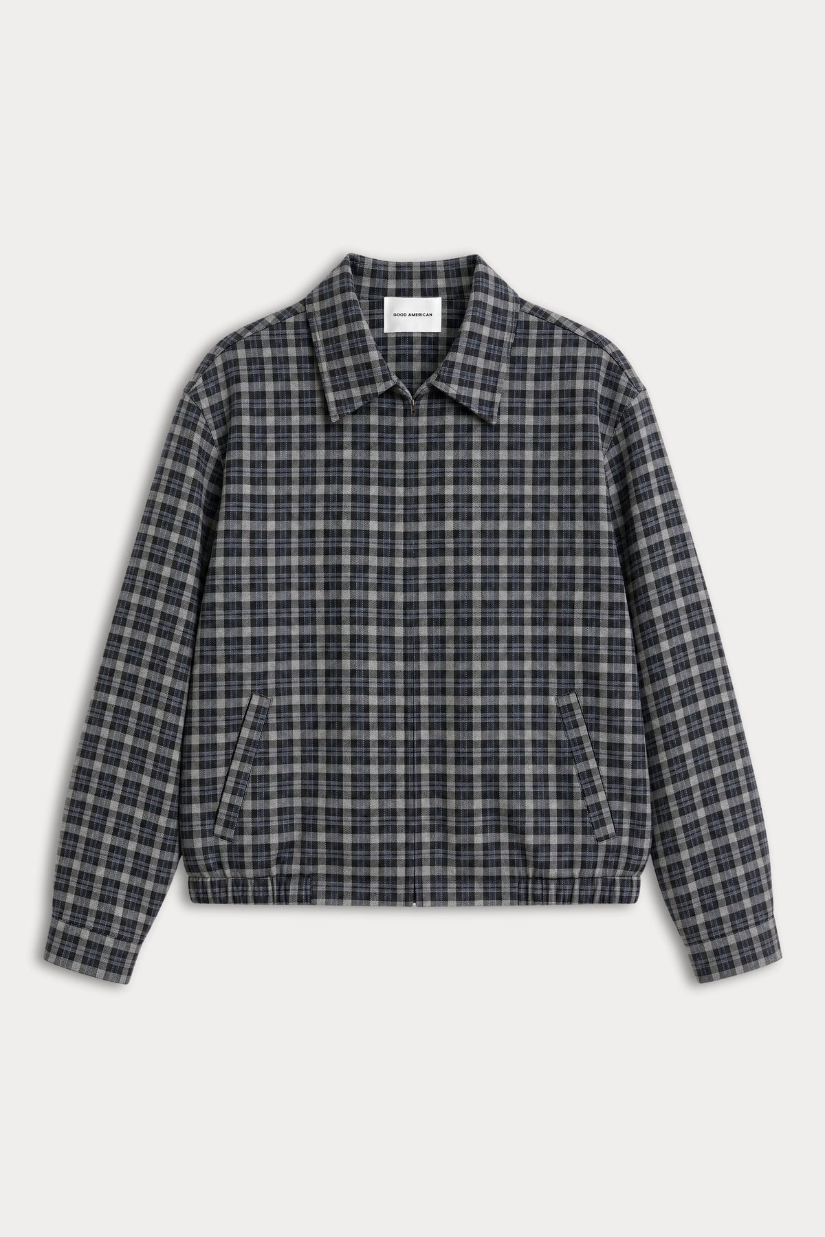 THE LIGHTWEIGHT BOMBER JACKET CHARCOAL PLAID