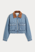 THE DENIM SWING CROPPED JACKET AMBER