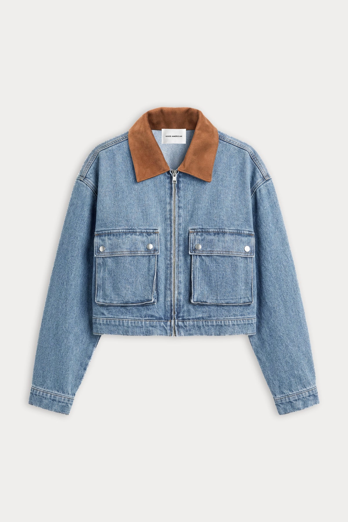THE DENIM SWING CROPPED JACKET AMBER