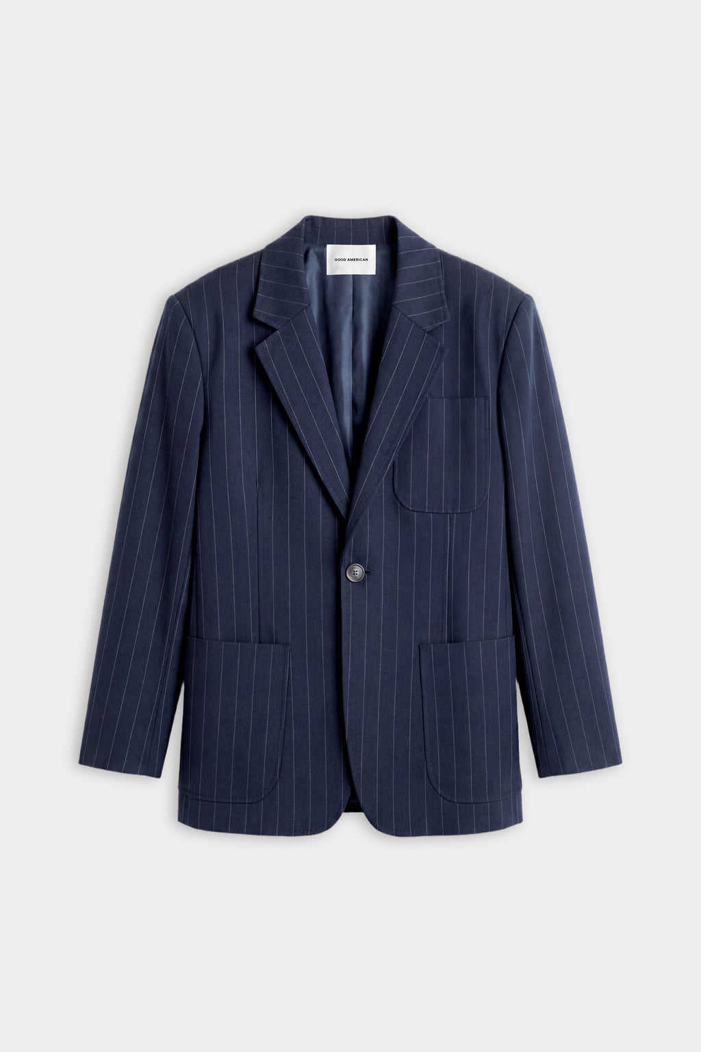 THE OVERSIZED BLAZER NAVY PINSTRIPE