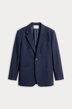 THE OVERSIZED BLAZER NAVY PINSTRIPE