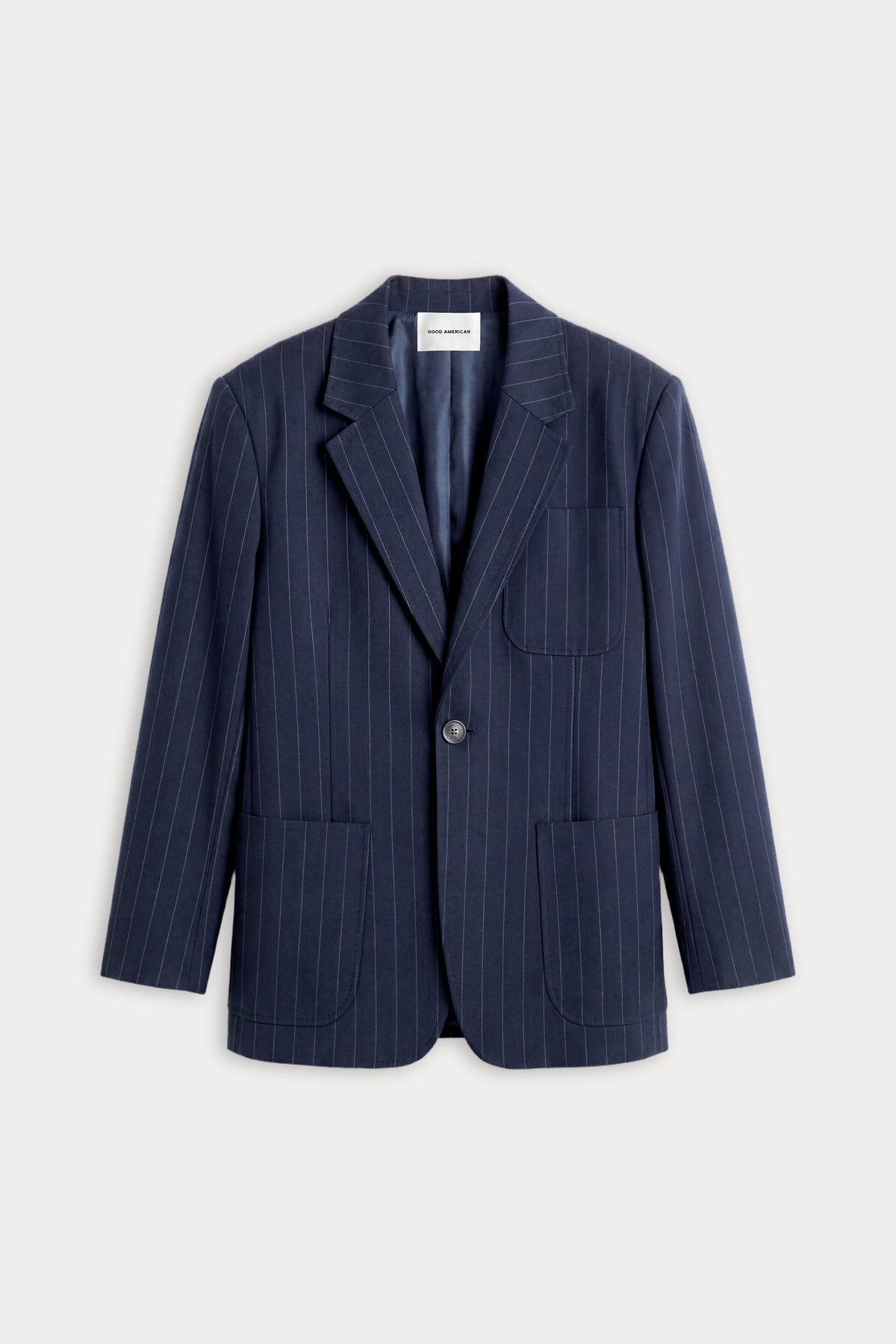 THE OVERSIZED BLAZER NAVY PINSTRIPE