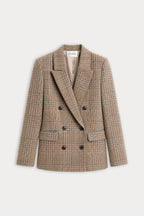 THE DOUBLE BREASTED BLAZER BROWN PLAID