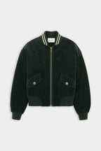 THE CORD VARSITY JACKET FOREST GREEN