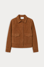 THE SUEDE BOXY JACKET CAFE CLAY