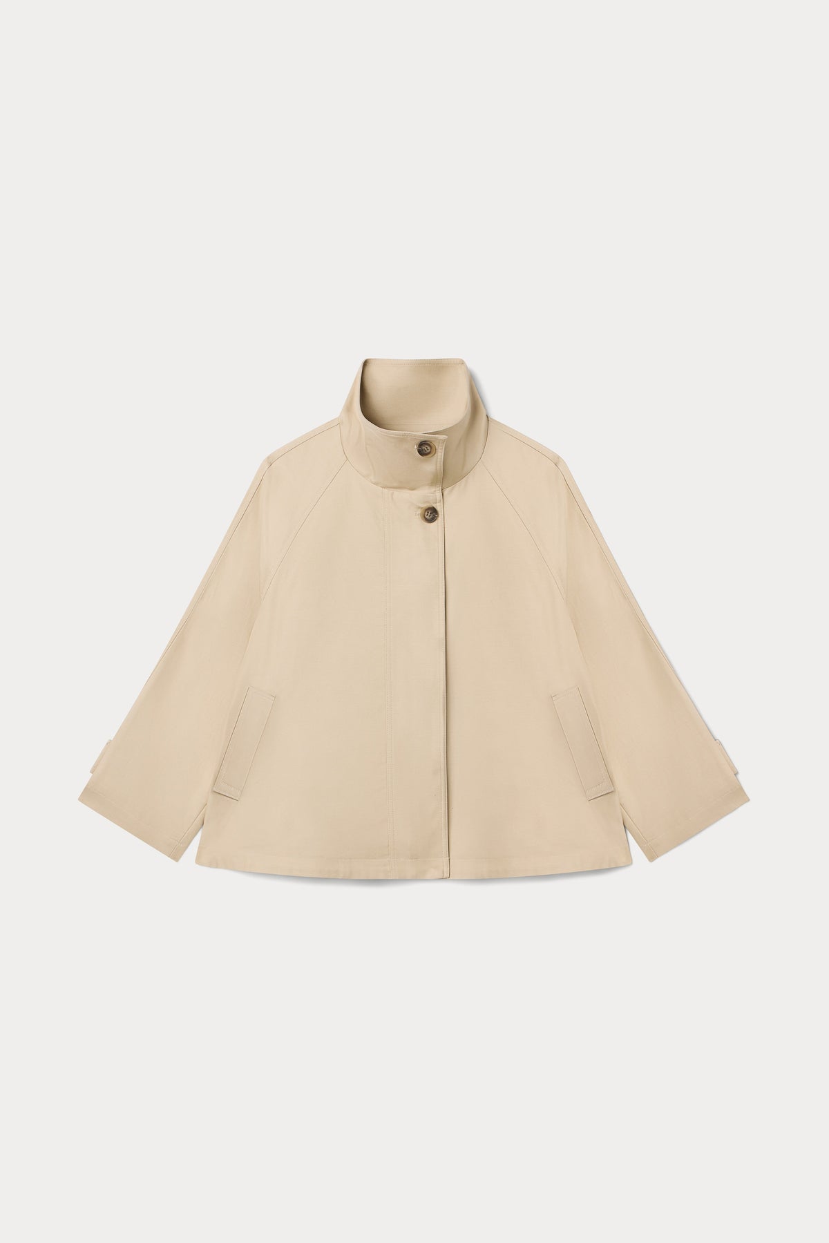 THE FUNNEL NECK TRENCH LIGHT TAUPE