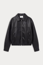 THE BETTER THAN LEATHER FUNNEL JACKET BLACK001