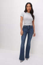 GOOD PETITE FLARE JEANS BLUE004