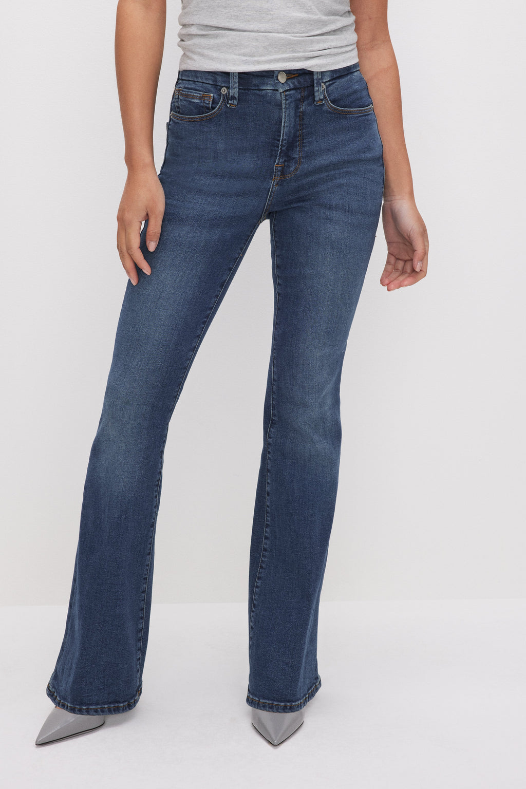 GOOD PETITE FLARE JEANS BLUE004