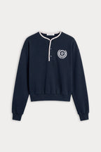 THE BRUSHED FLEECE HENLEY NEW NAVY