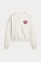 THE BRUSHED FLEECE HENLEY OATMEAL