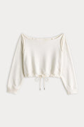 THE FRENCH TERRY TIE SWEATSHIRT CHALK