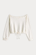 THE FRENCH TERRY TIE SWEATSHIRT CHALK