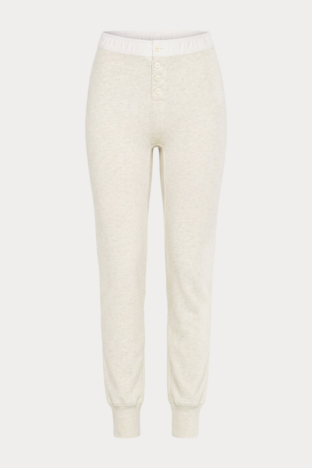 THE FRENCH TERRY BUTTON FRONT LEGGING OATMEAL HEATHER