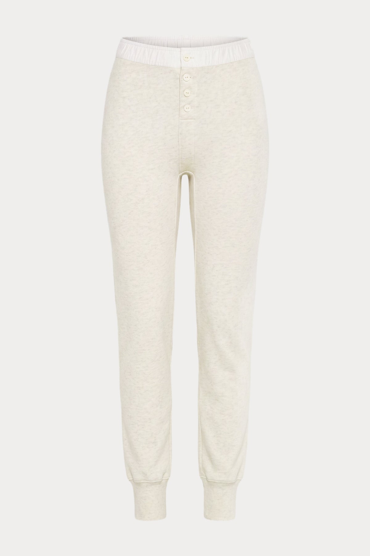 THE FRENCH TERRY BUTTON FRONT LEGGING OATMEAL HEATHER