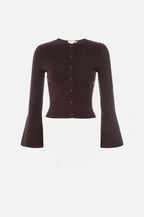 BELL SLEEVE KNIT CARDIGAN BARK003