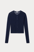 THE OPEN KNIT CARDIGAN MIDNIGHT BLUE