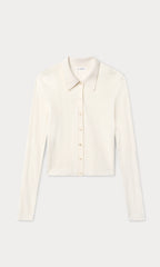 THE LADDER RIB CARDIGAN CHALK