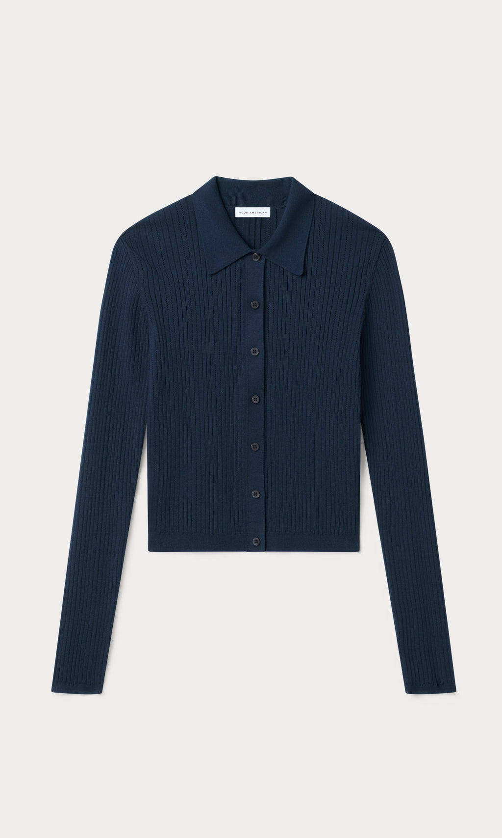 THE LADDER RIB CARDIGAN MIDNIGHT BLUE