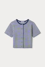 THE KEEPSAKE CARDIGAN NAVY GINGHAM