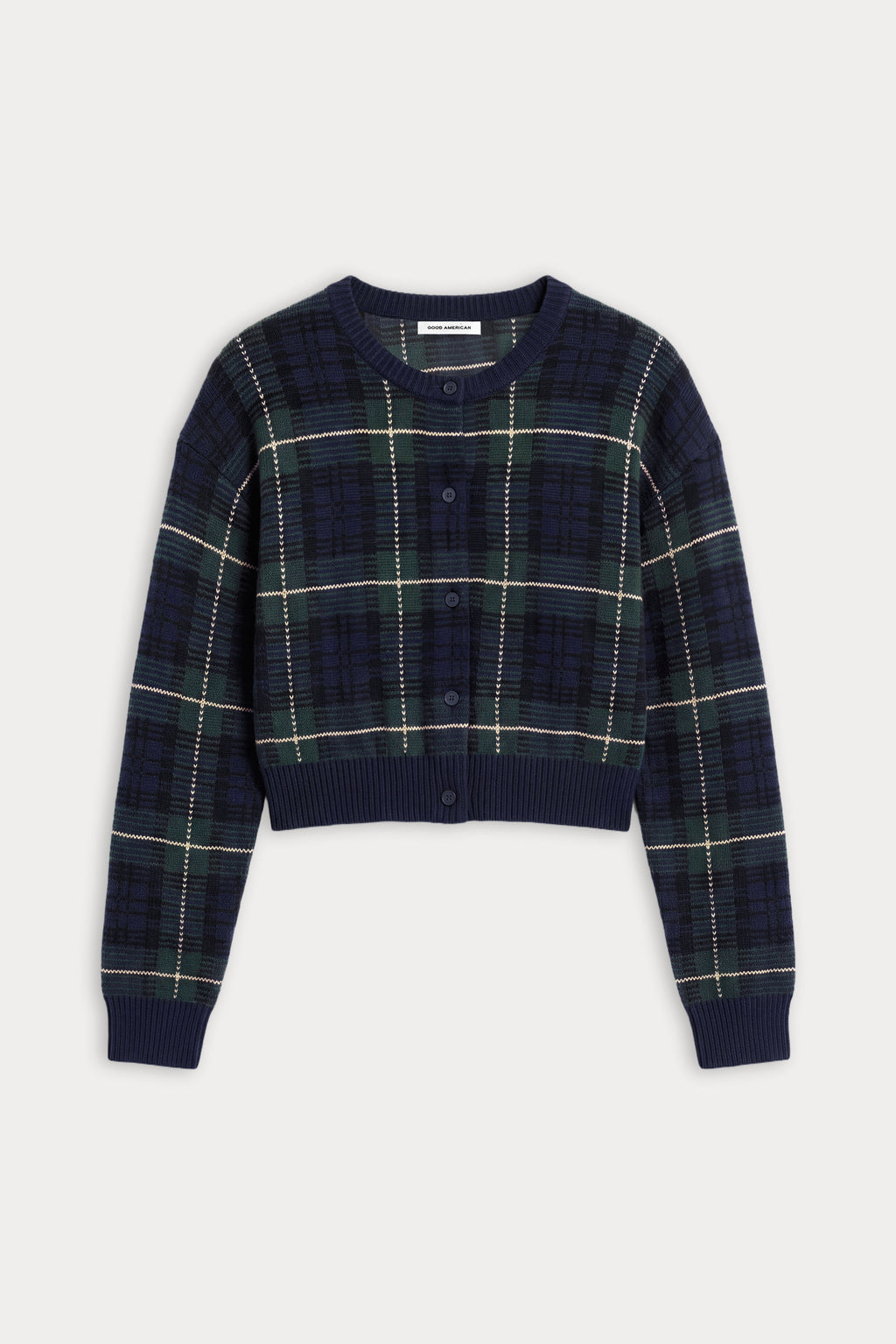 THE JACQUARD CARDIGAN FOREST PLAID