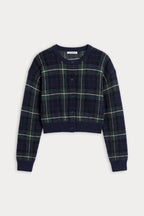 THE JACQUARD CARDIGAN FOREST PLAID