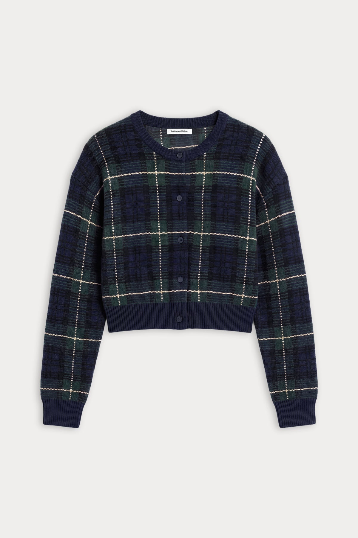 THE JACQUARD CARDIGAN FOREST PLAID