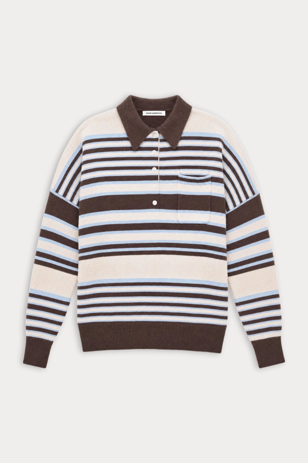 THE OVERSIZED RUGBY SWEATER MOCHA STRIPE