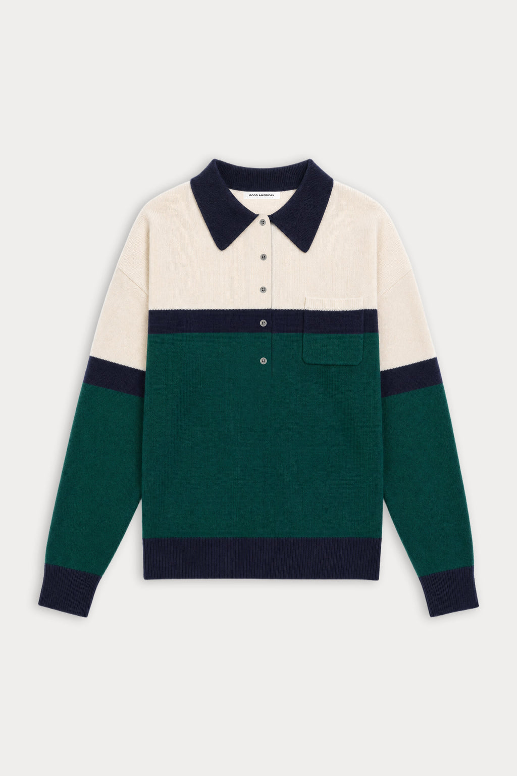 THE OVERSIZED RUGBY SWEATER FOREST BLOCKED STRIPE