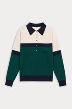 THE OVERSIZED RUGBY SWEATER FOREST BLOCKED STRIPE