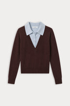 THE TWO IN ONE SWEATER MOCHA WITH SKY