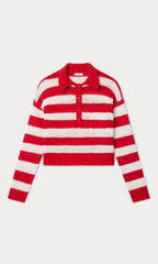 THE HARBOR SWEATER POP RED STRIPE