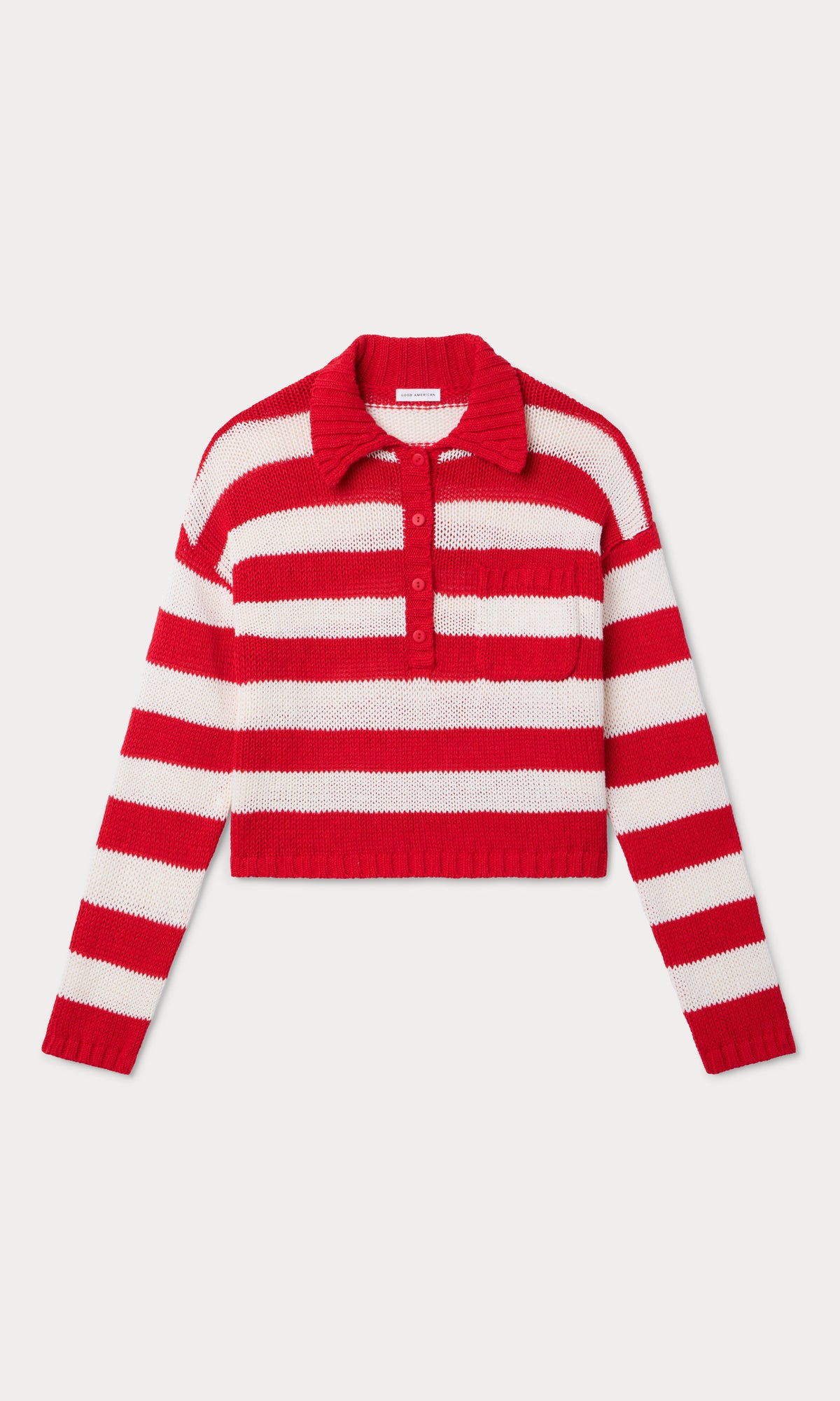THE HARBOR SWEATER POP RED STRIPE